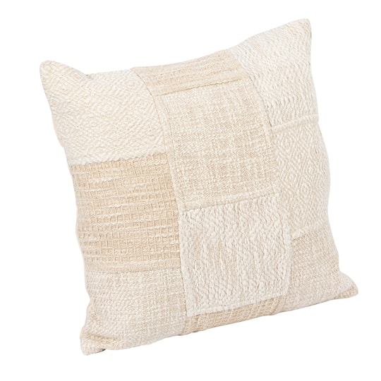 Hello Honey® Cream & Natural Cotton Patchwork Pillow